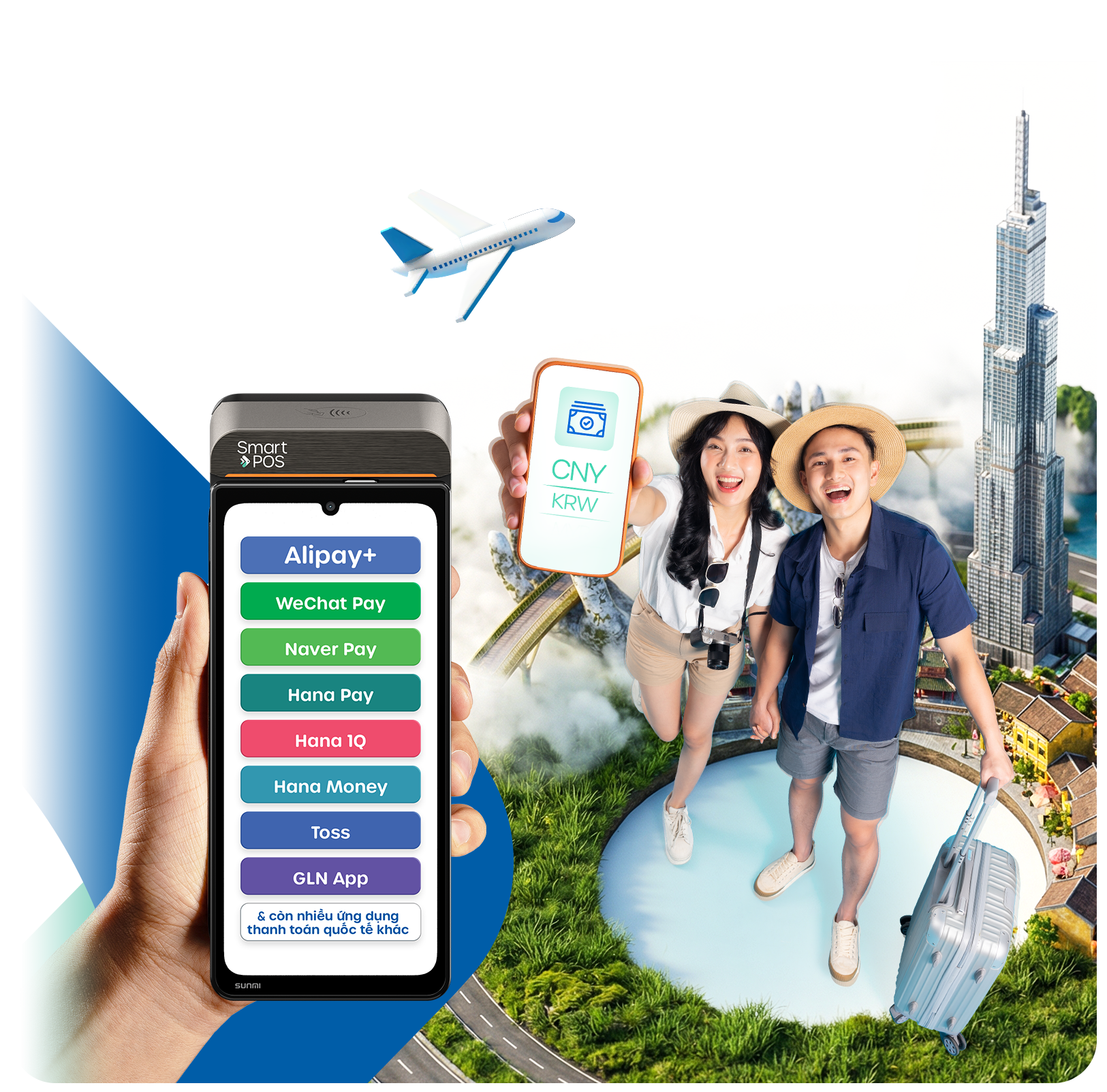 Khách du lịch quốc tế thanh toán bằng POS SmartPay tại Việt Nam